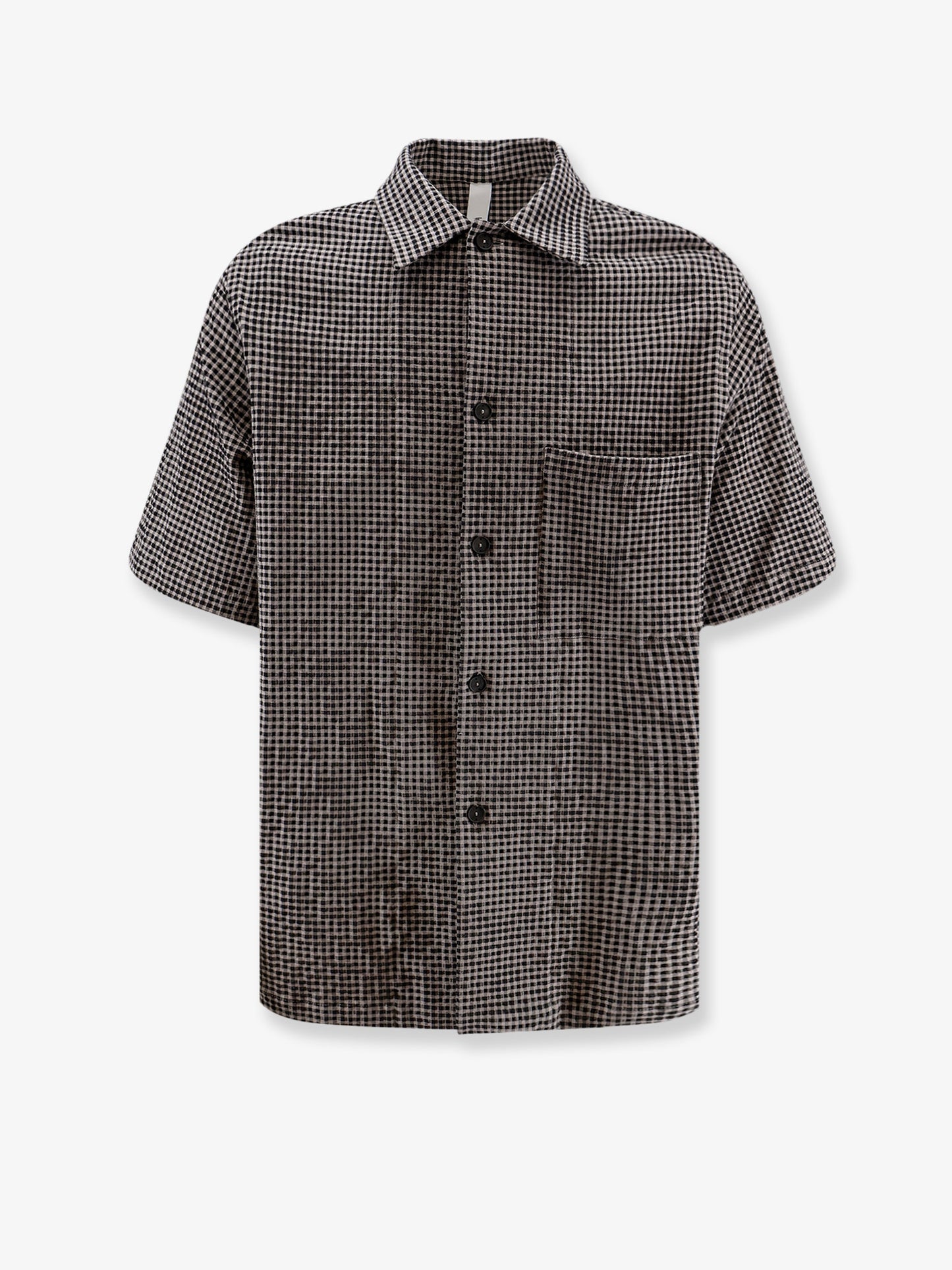 Cotton blend shirt with checked pattern