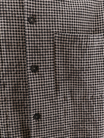 Cotton blend shirt with checked pattern thumbnail