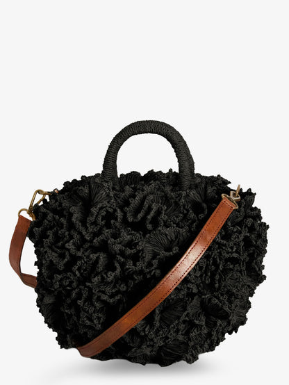 Coral raffia crossbody bag thumbnail