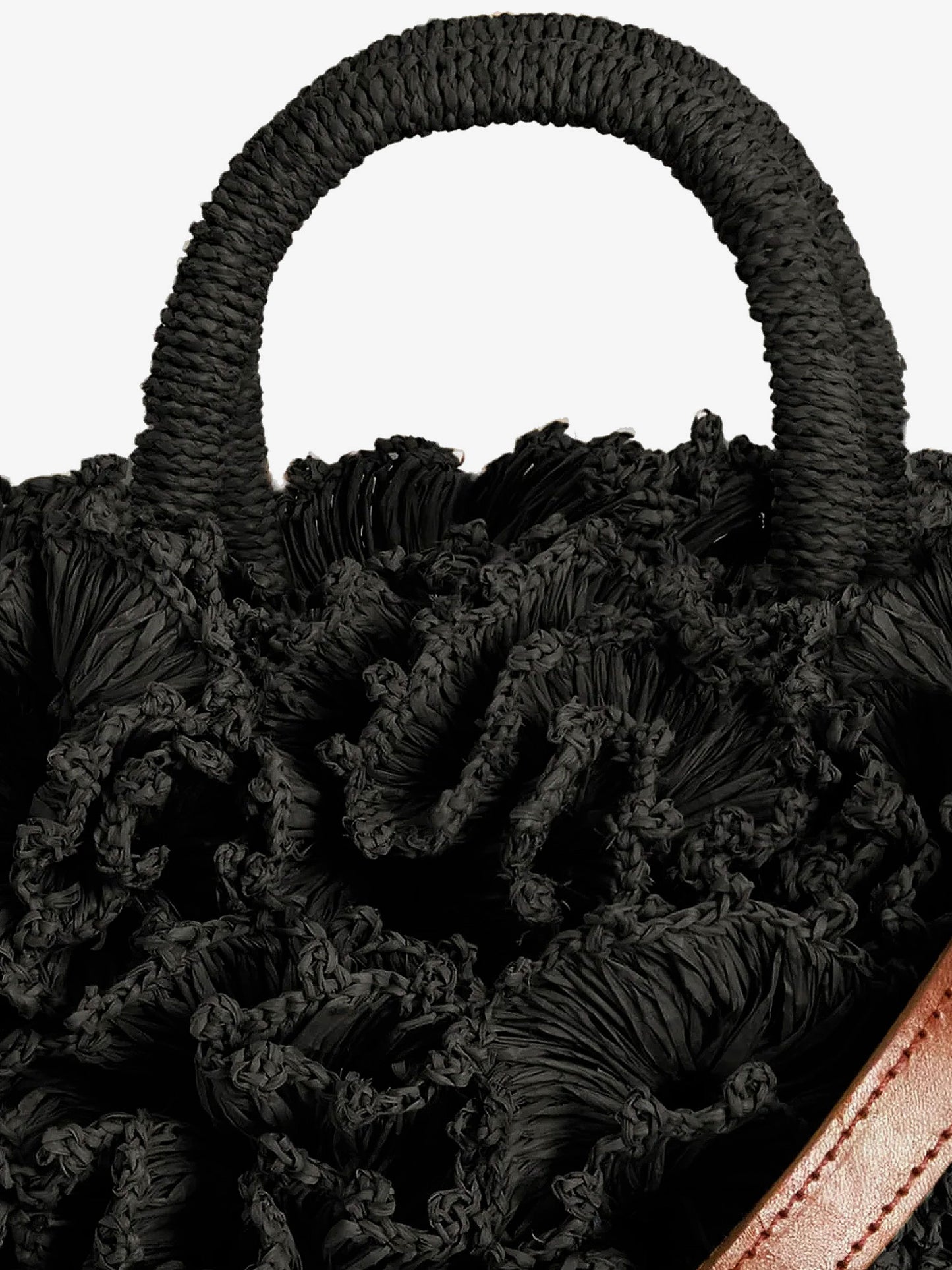 Coral raffia crossbody bag