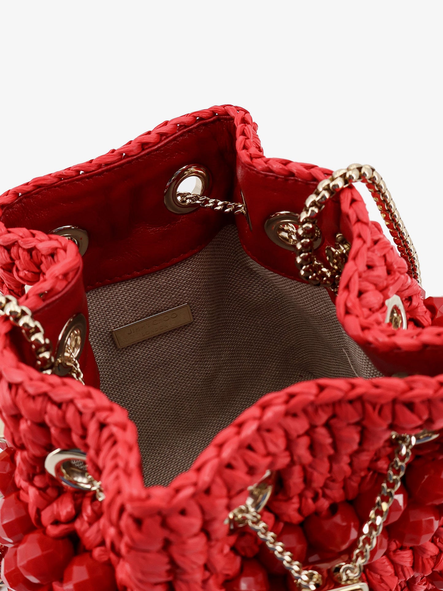 Bon Bon raffia bucket bag