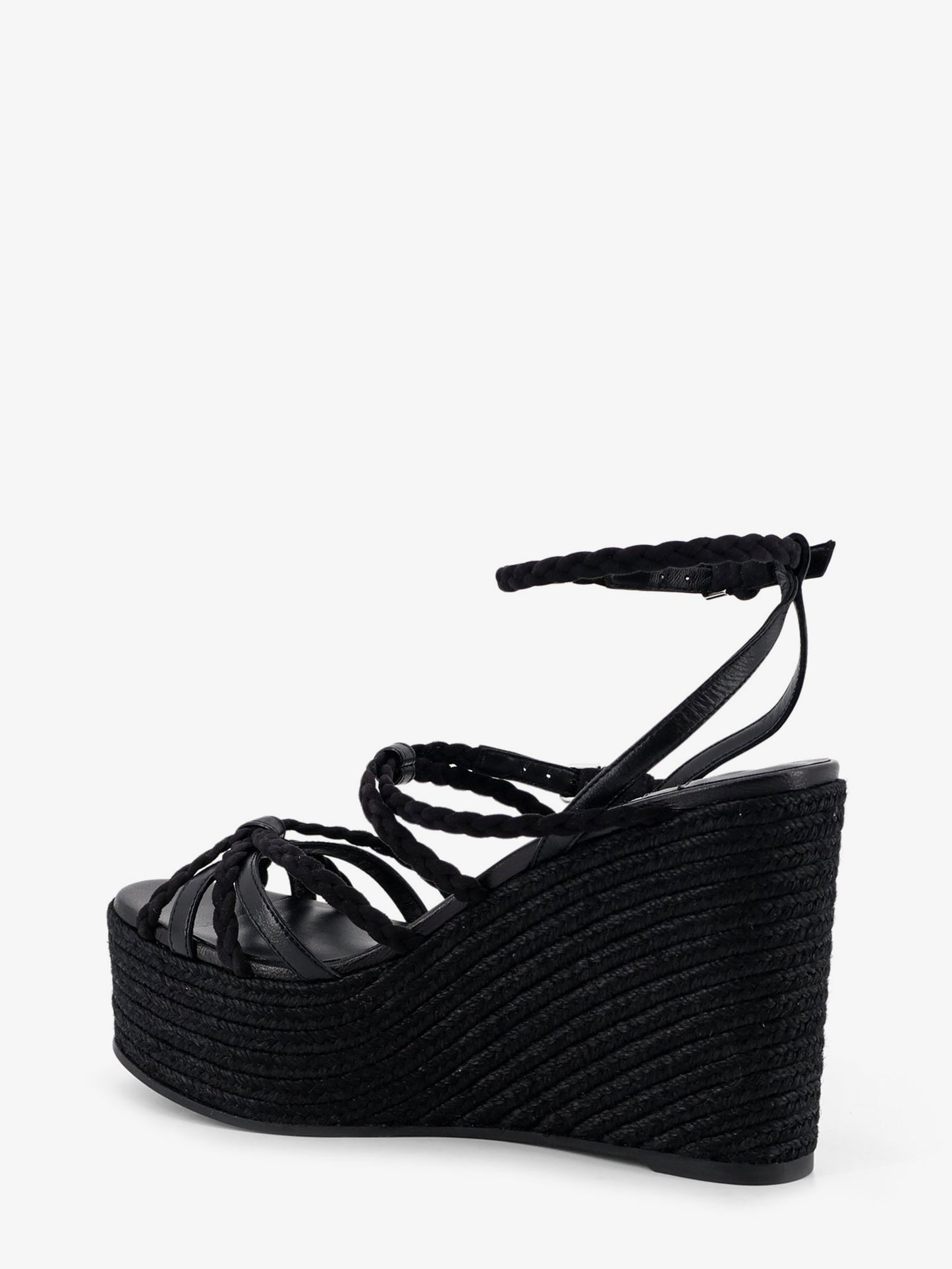 Nyra leather and raffia sandals