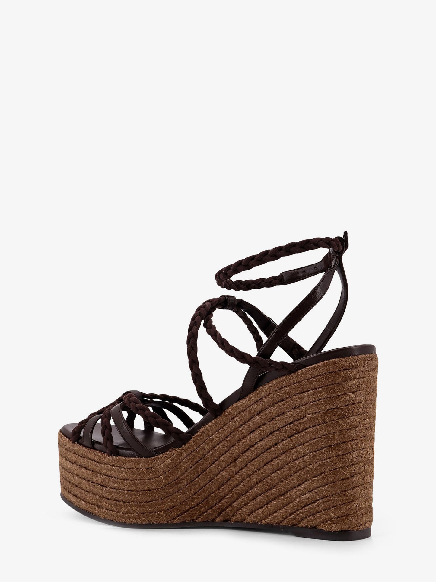 Nyra leather and raffia sandals