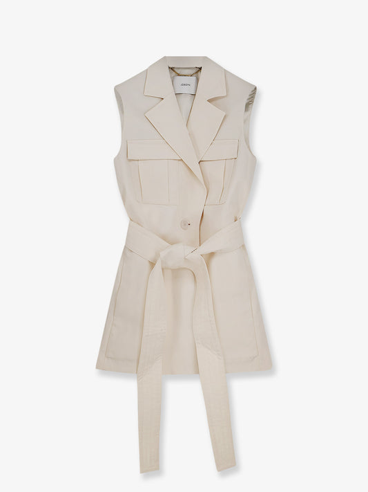 Diafa sleeveless cotton and linen blazer