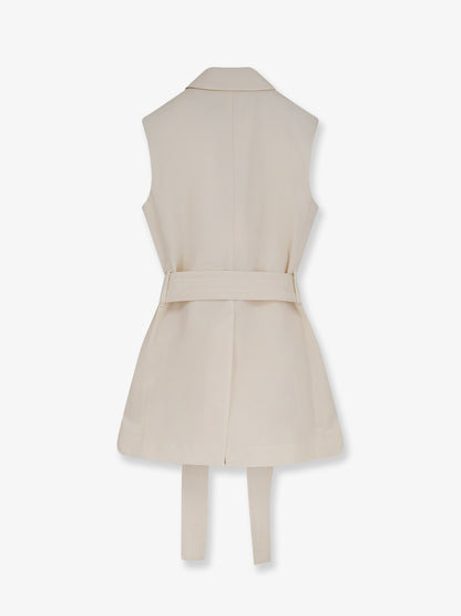 Diafa sleeveless cotton and linen blazer thumbnail