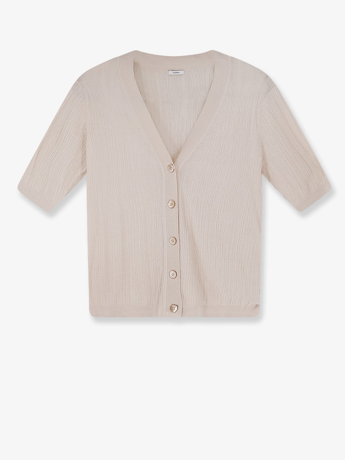 Silk and cotton cardigan with crinkled effect