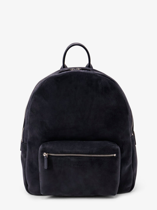 Suede backpack with engraved logo