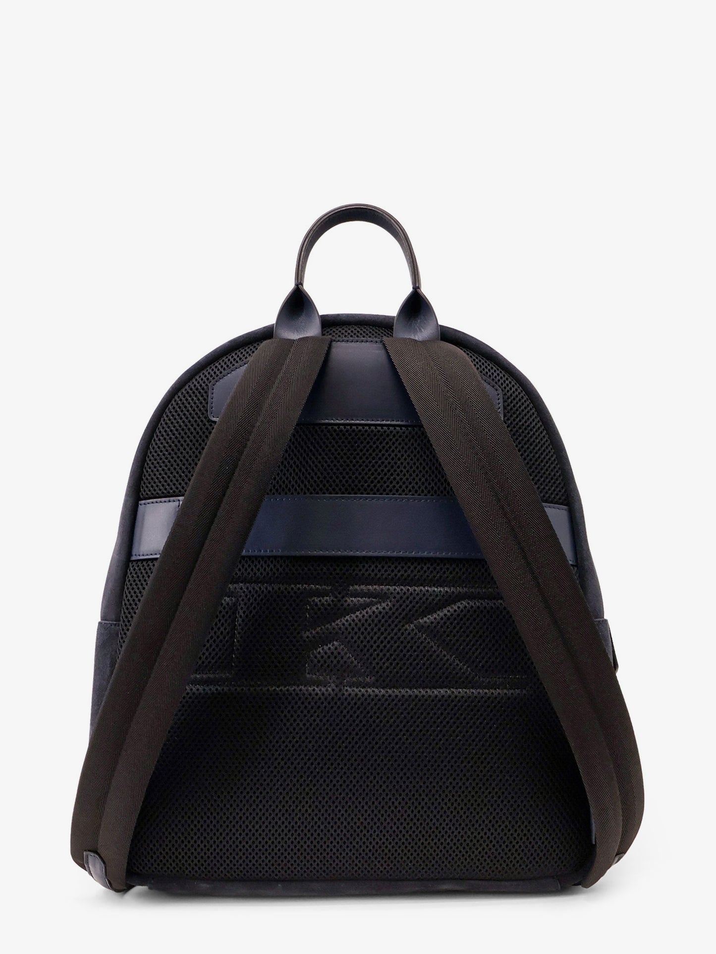 Suede backpack with engraved logo