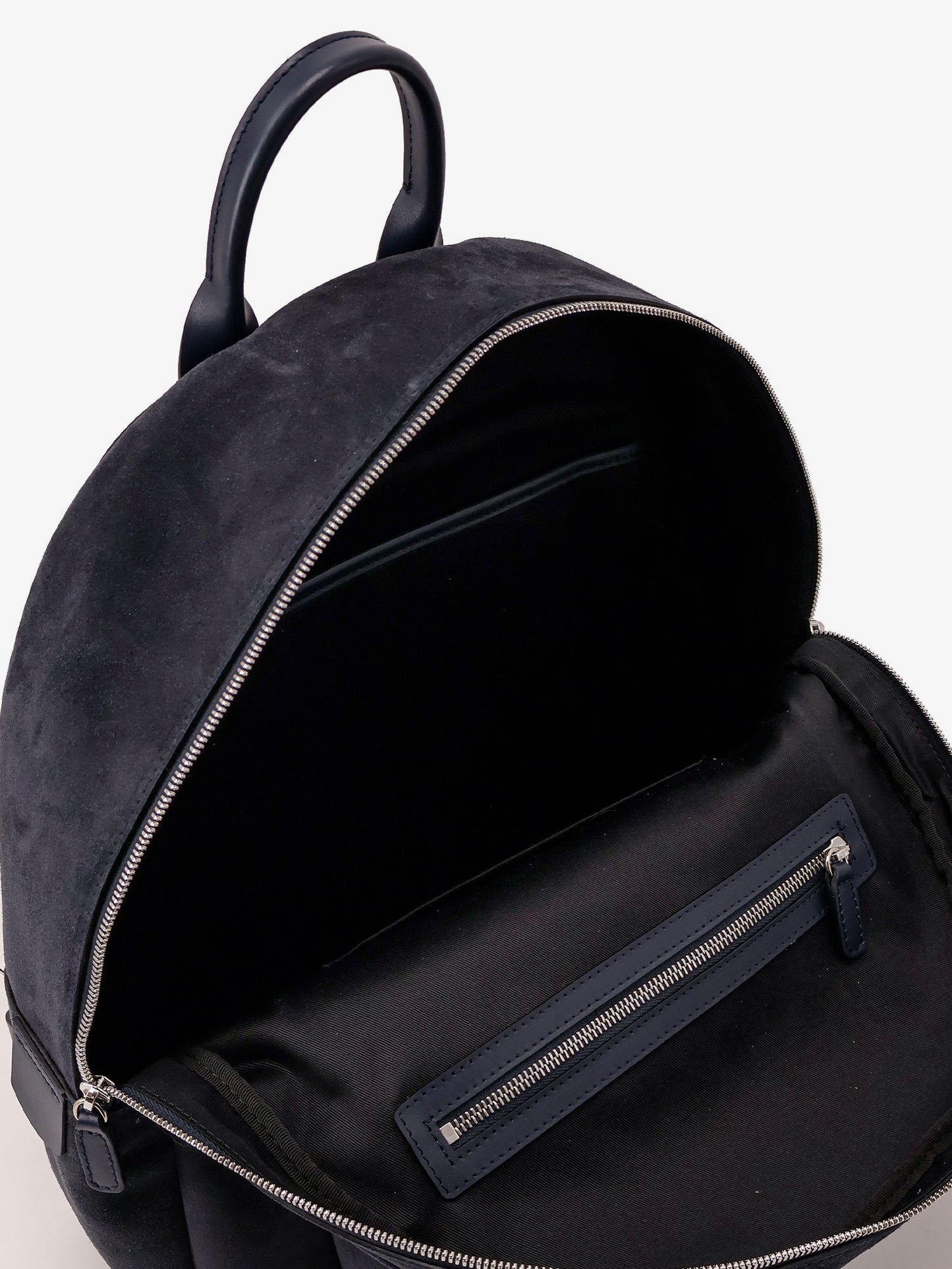 Suede backpack with engraved logo