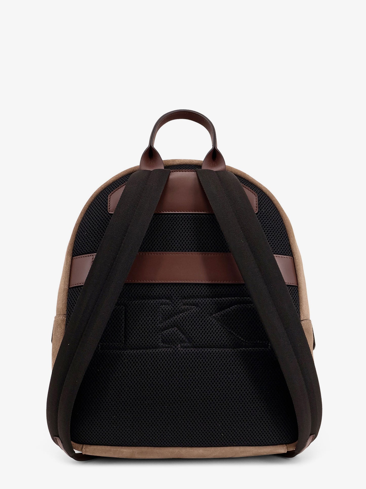 Suede backpack with engraved logo