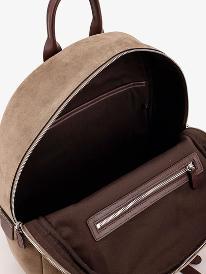 Suede backpack with engraved logo thumbnail