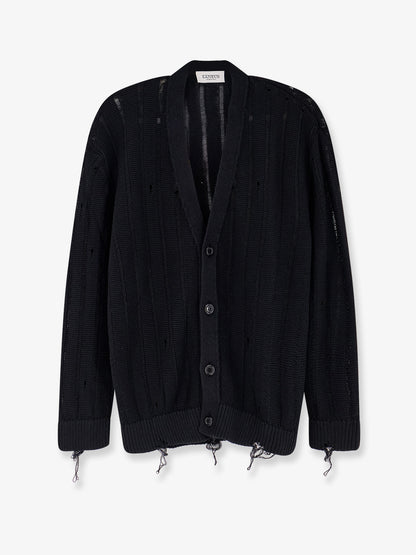 Cotton cardigan with destroyed effect thumbnail