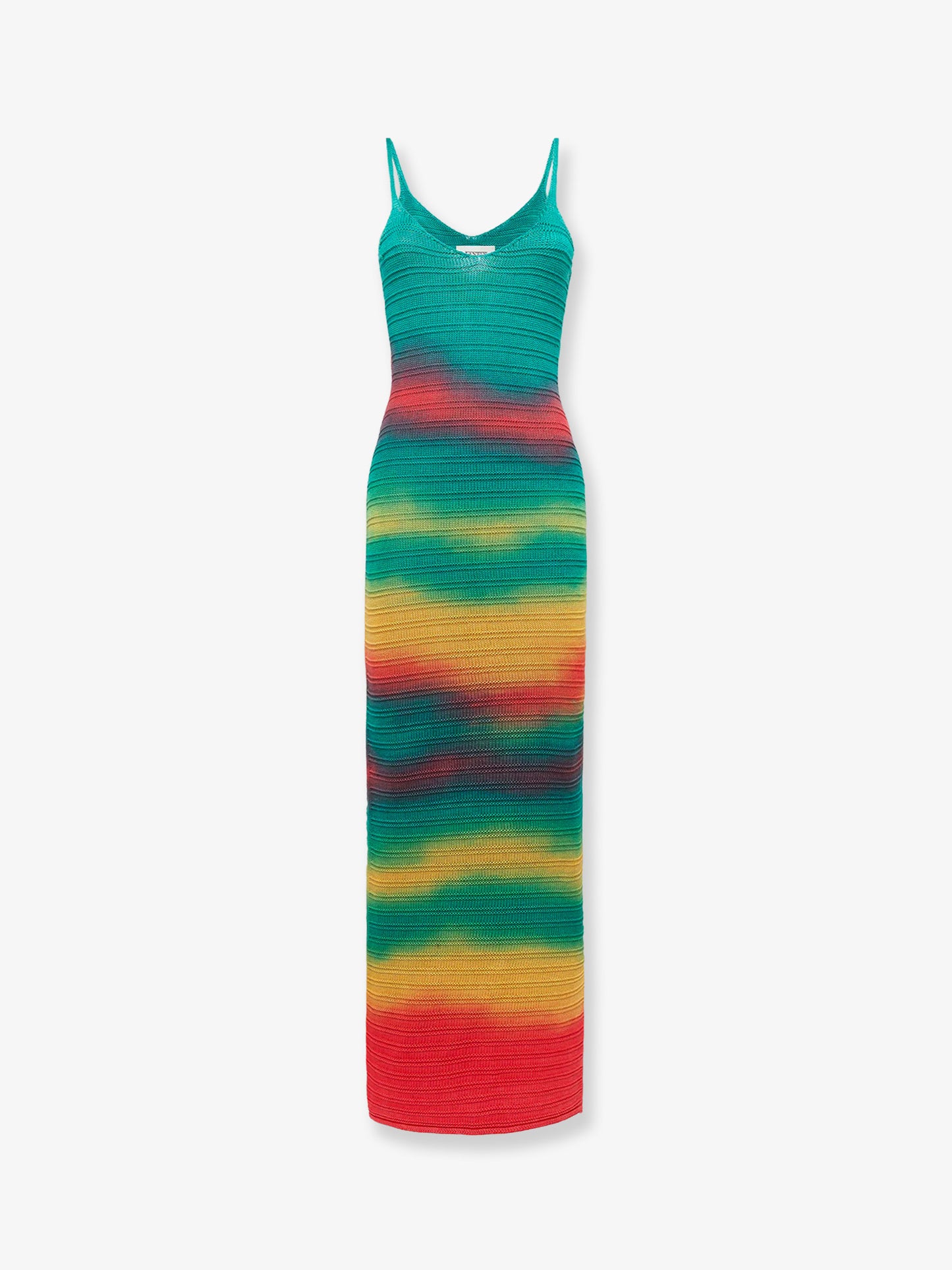 Vestito lungo in cotone multicolore