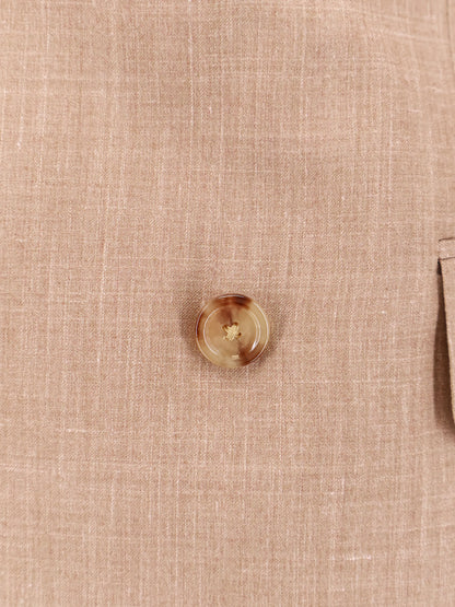 Iconic double-breasted wool, silk and linen blazer thumbnail