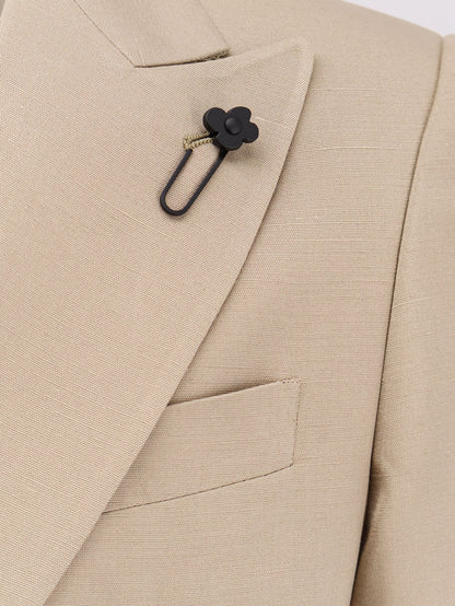 Single-breasted viscose and silk blazer thumbnail