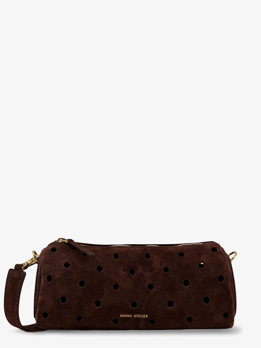 Mini Cylinder suede crossbody bag
