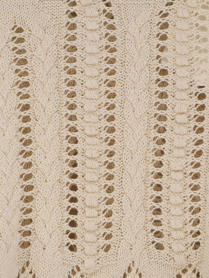 Frilly cotton sweater with ruffles detail thumbnail