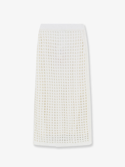 Mxpgeode perforated cotton skirt