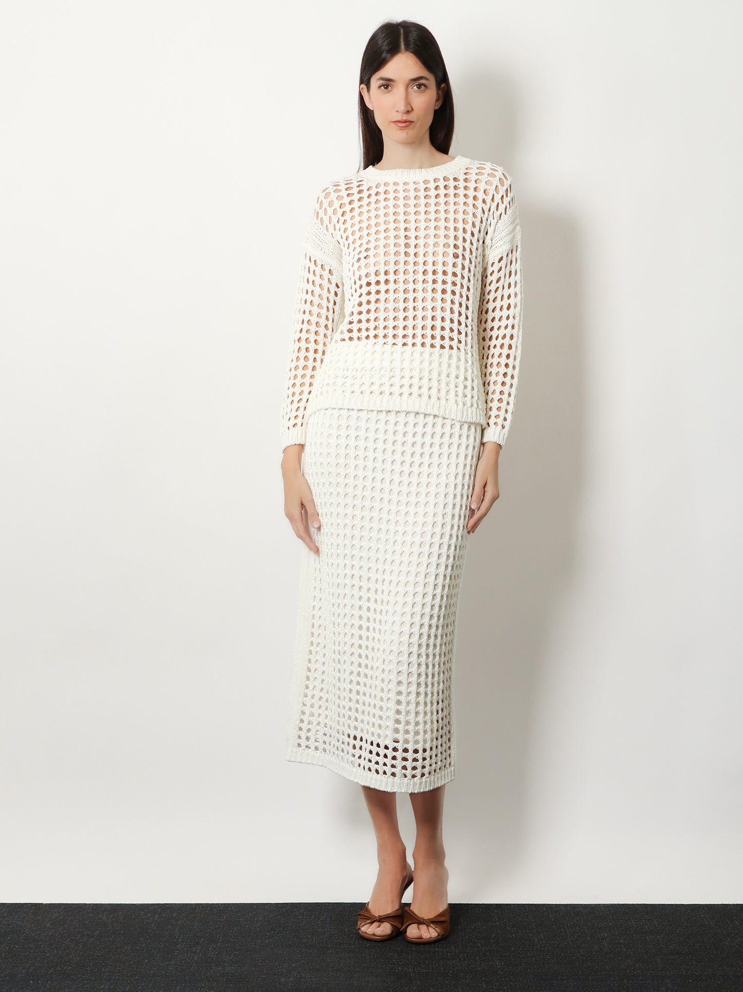 Mxpfebe perforated cotton sweater
