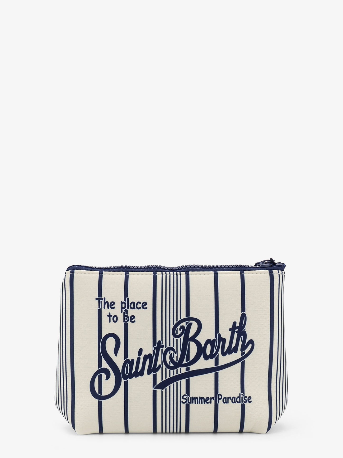 Aline scuba clutch with striped pattern