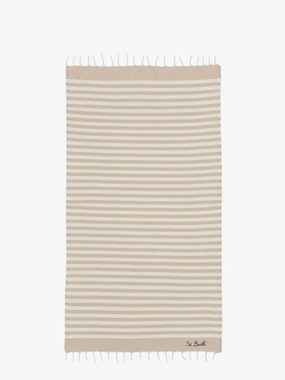 Striped cotton beach towel thumbnail