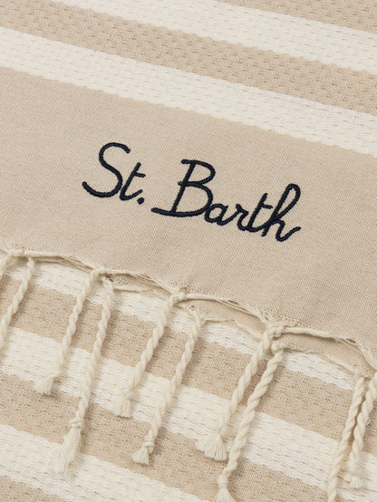 Striped cotton beach towel thumbnail