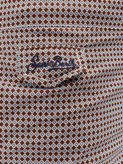 Nylon swim shorts with micro-pattern thumbnail