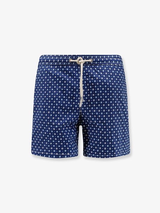 Nylon swim shorts with all-over micro pattern