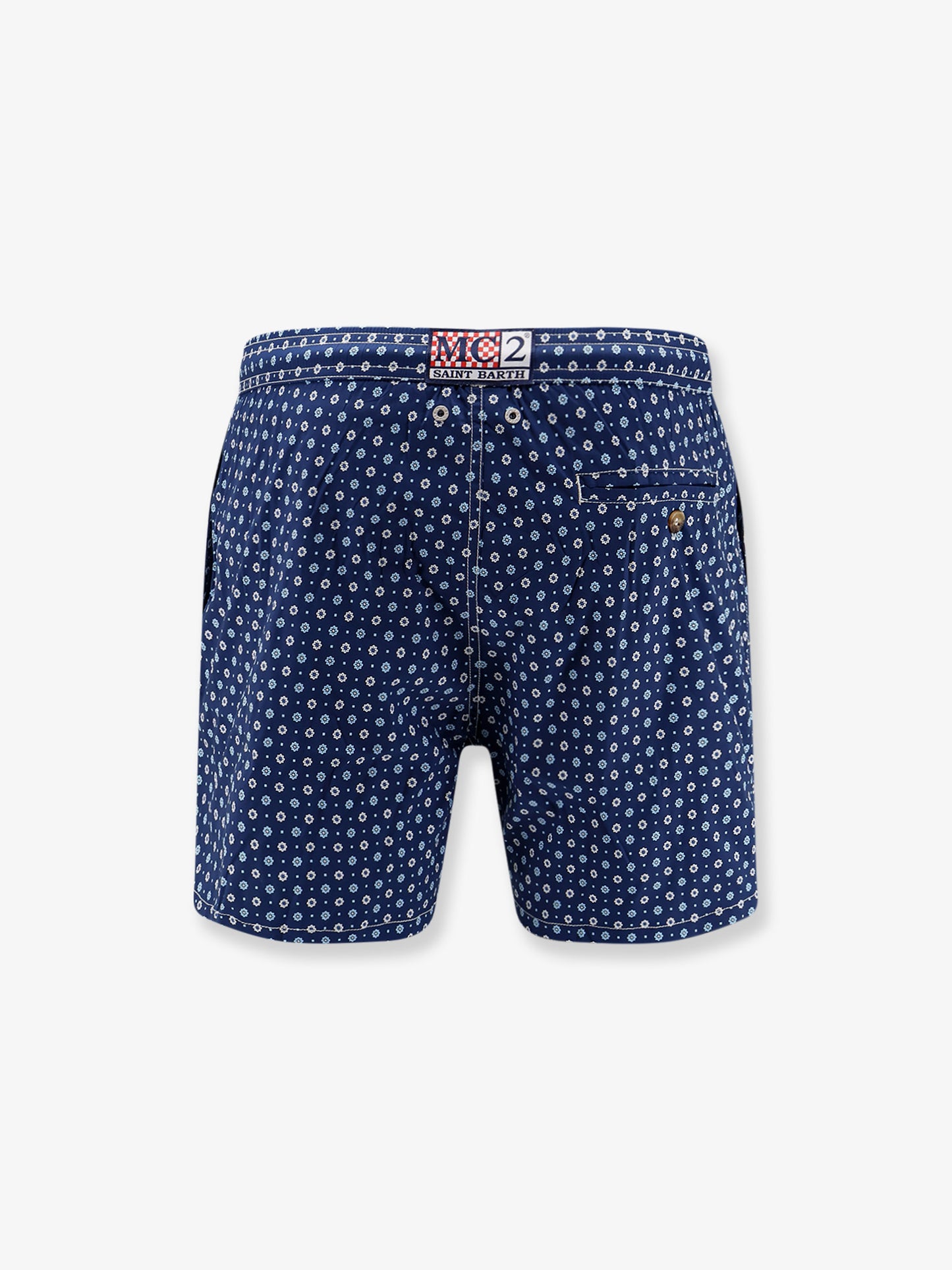 Nylon swim shorts with all-over micro pattern
