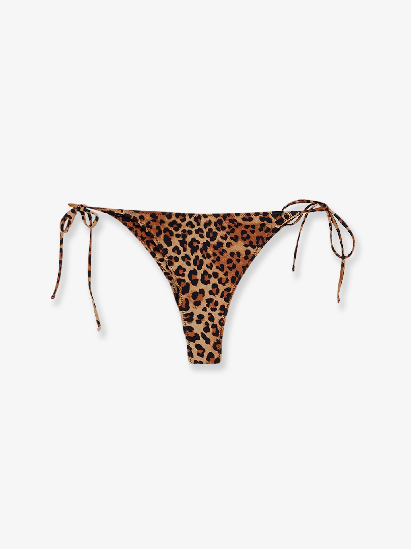 Nylon bikini bottoms with animal print