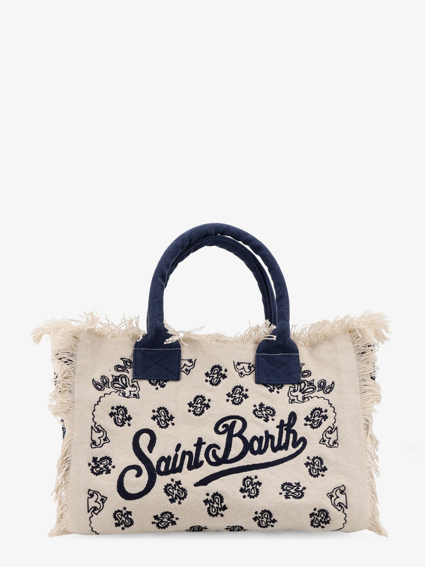 Vanity cotton handbag with all-over embroidery