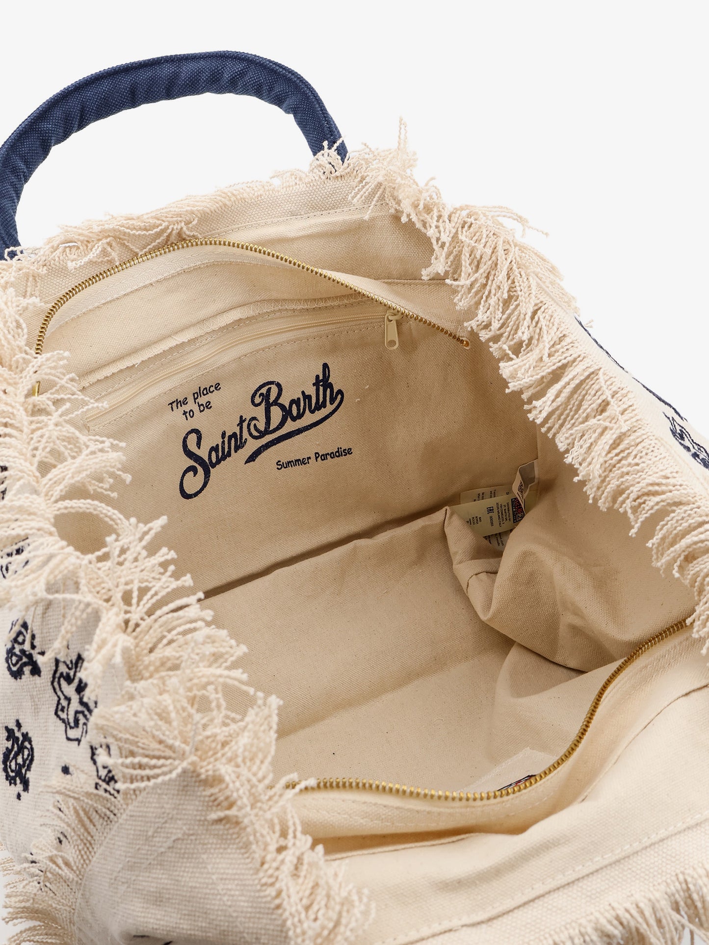Vanity cotton handbag with all-over embroidery