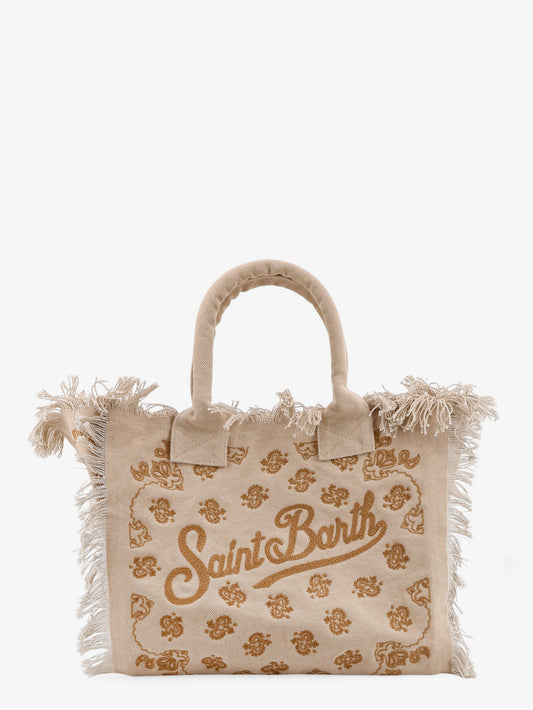 Vanity cotton handbag with all-over embroidery