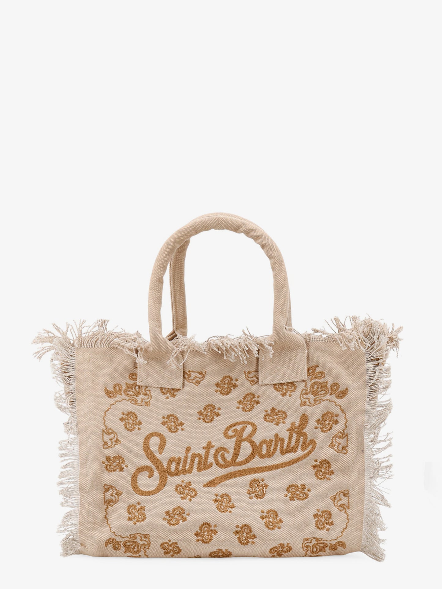 Vanity cotton handbag with all-over embroidery