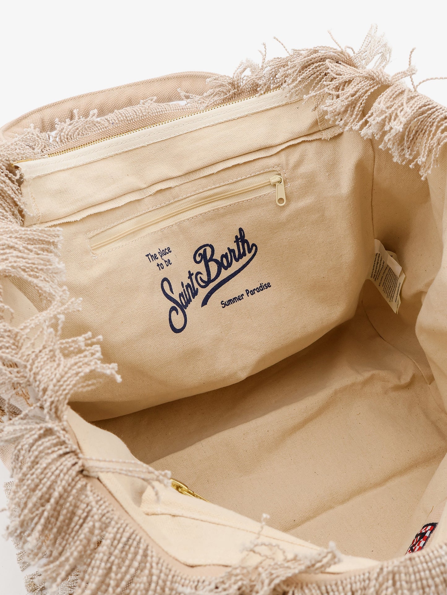 Vanity cotton handbag with all-over embroidery