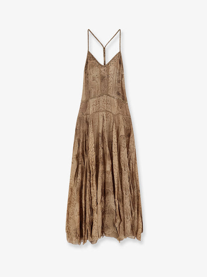Long viscose dress with snake print thumbnail