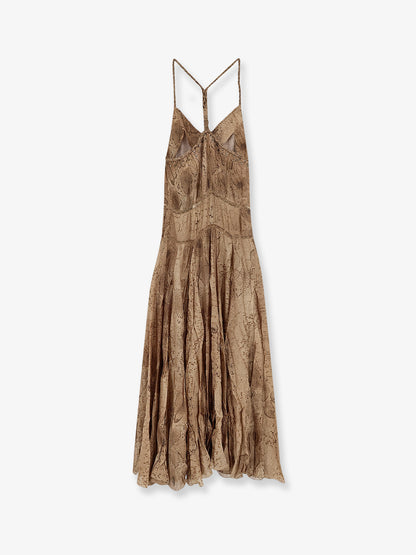 Long viscose dress with snake print thumbnail