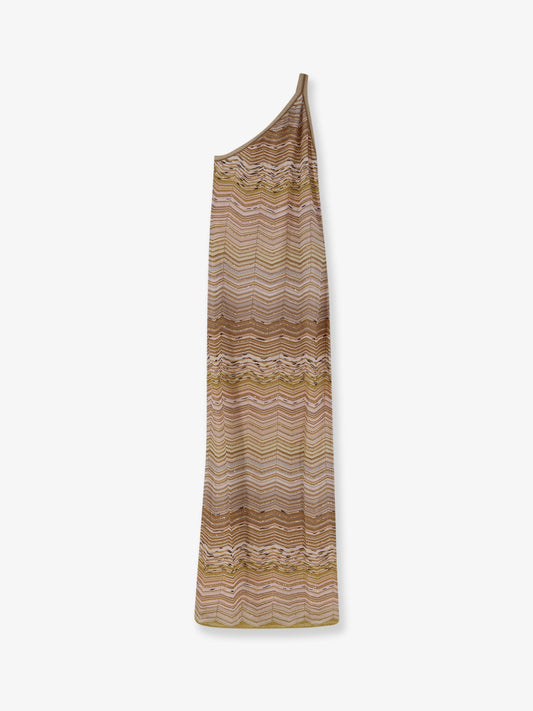 Vestito lungo in viscosa laminata