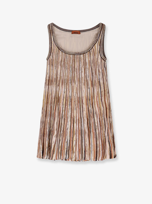 Vestito corto in misto viscosa con paillettes all-over