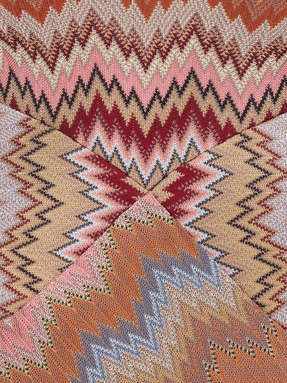 Long viscose dress with chevron pattern thumbnail