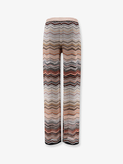 Viscose trousers with laminated chevron pattern thumbnail