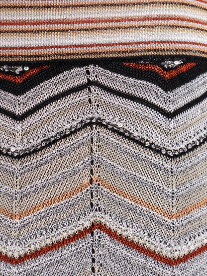 Viscose trousers with laminated chevron pattern thumbnail