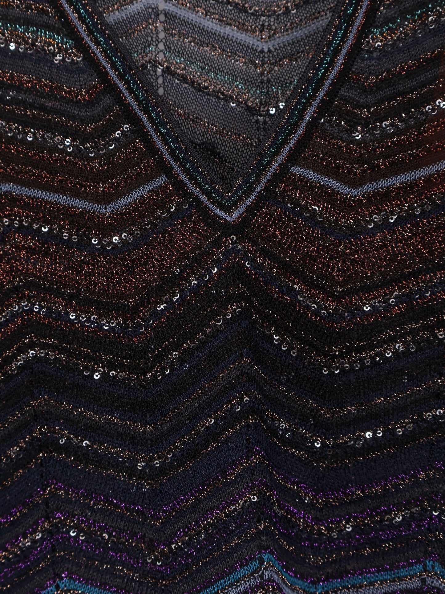 Viscose and metallic fiber sweater