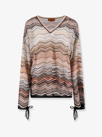 Multicolor viscose and metallic fiber sweater thumbnail