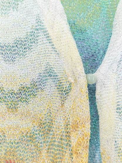 Long Cover Up viscose and metallic fiber dress thumbnail