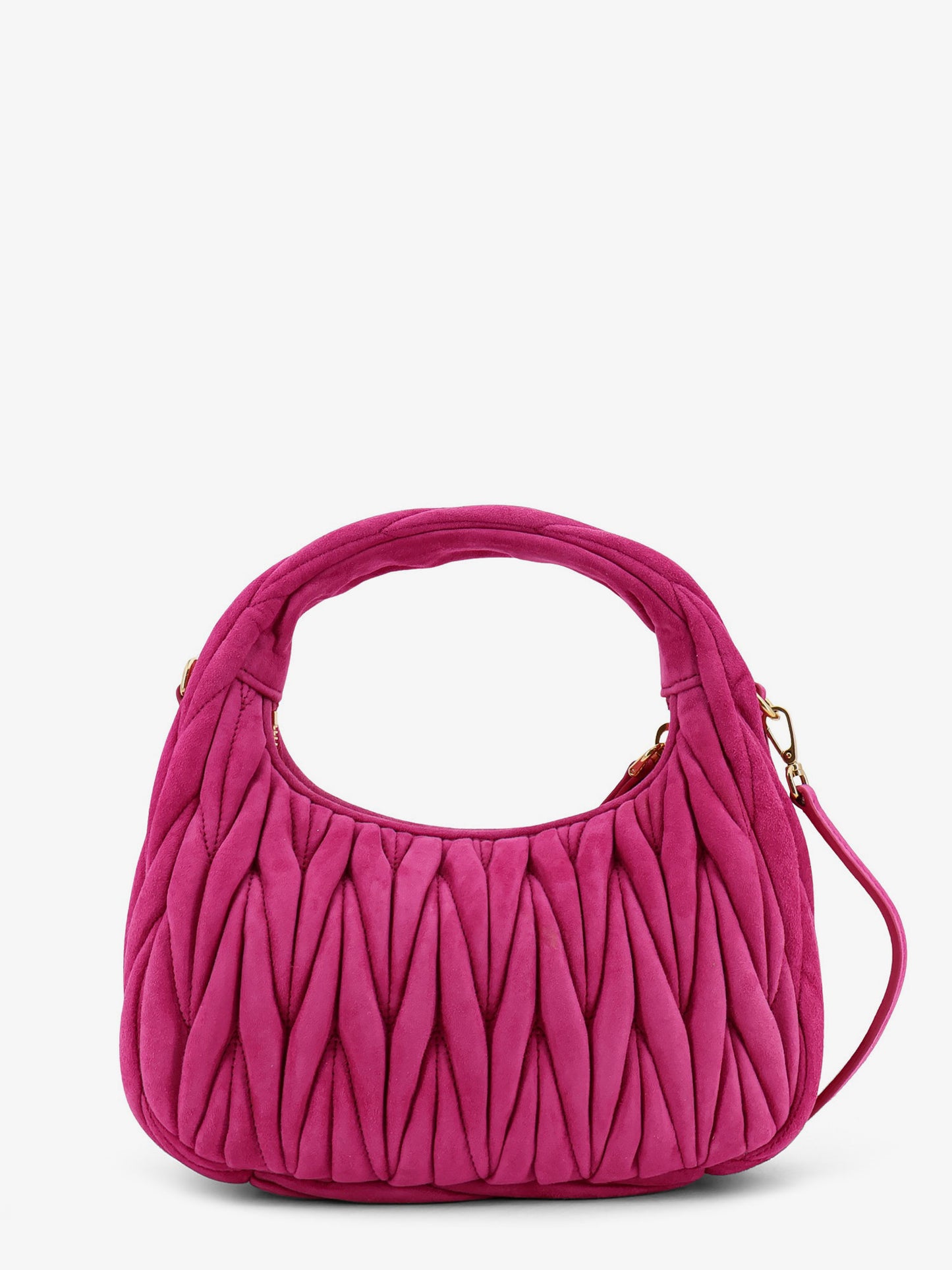 Wander matelassé suede shoulder bag