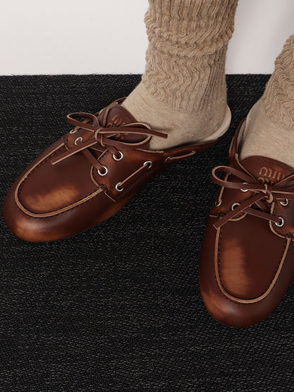 Délavé leather sabot thumbnail