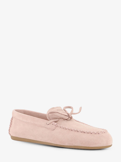 Suede loafer with frontal logo thumbnail