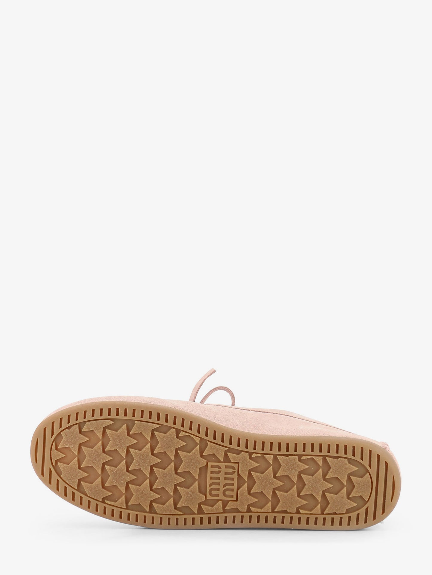 Suede loafer with frontal logo