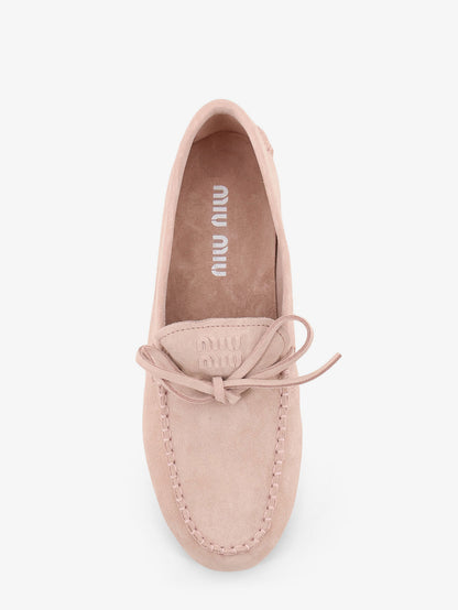 Suede loafer with frontal logo thumbnail